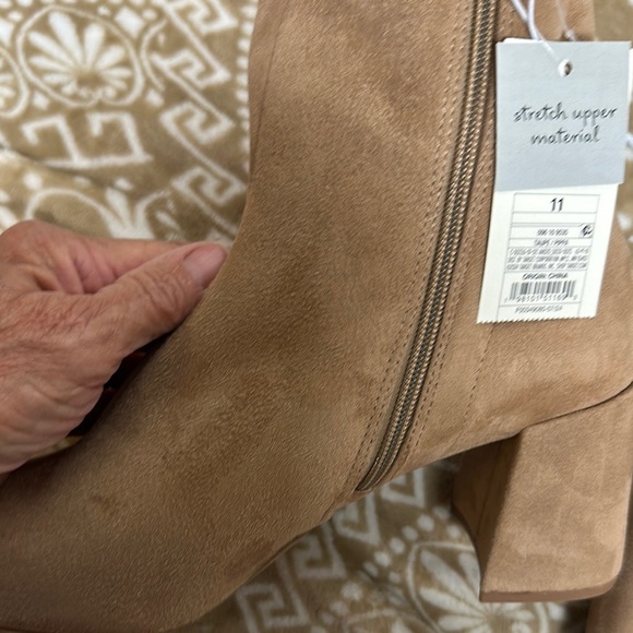 A New Day Tan Heeled Boots with Rounded Toe - Picture 9 of 10